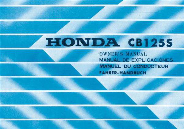 Honda CB125S Fahrerhandbuch Originalausgabe